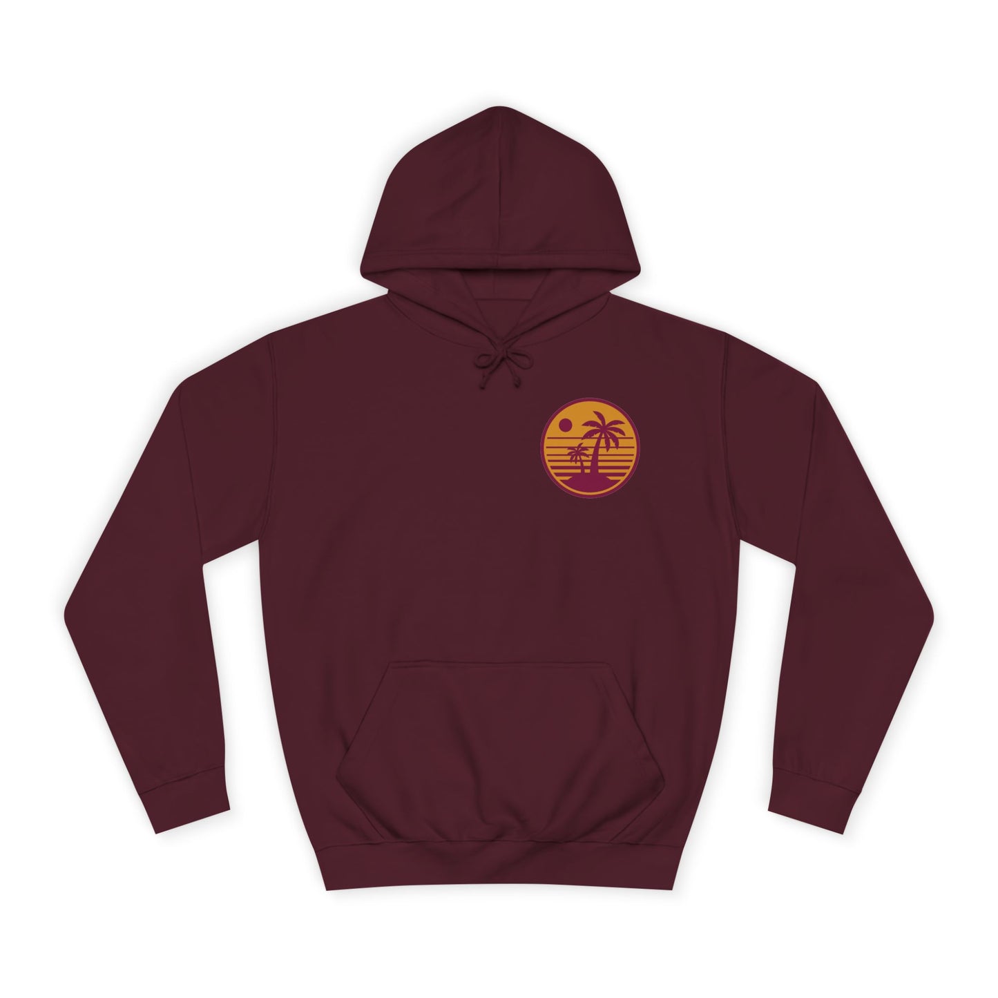 Unisex College Hoodie with Beach Sunset Print