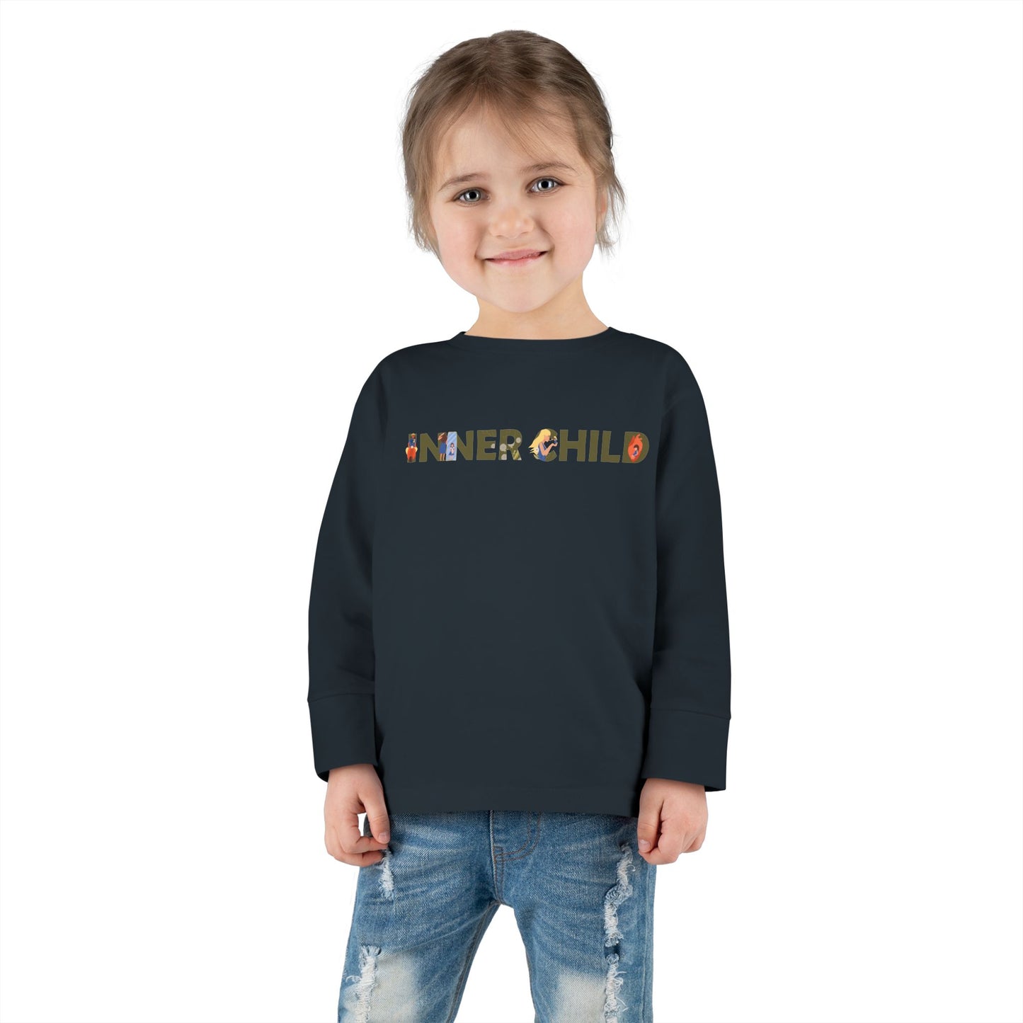 Toddler Long Sleeve Tee - 'Inner Child' Graphic T-Shirt for Playful Kids