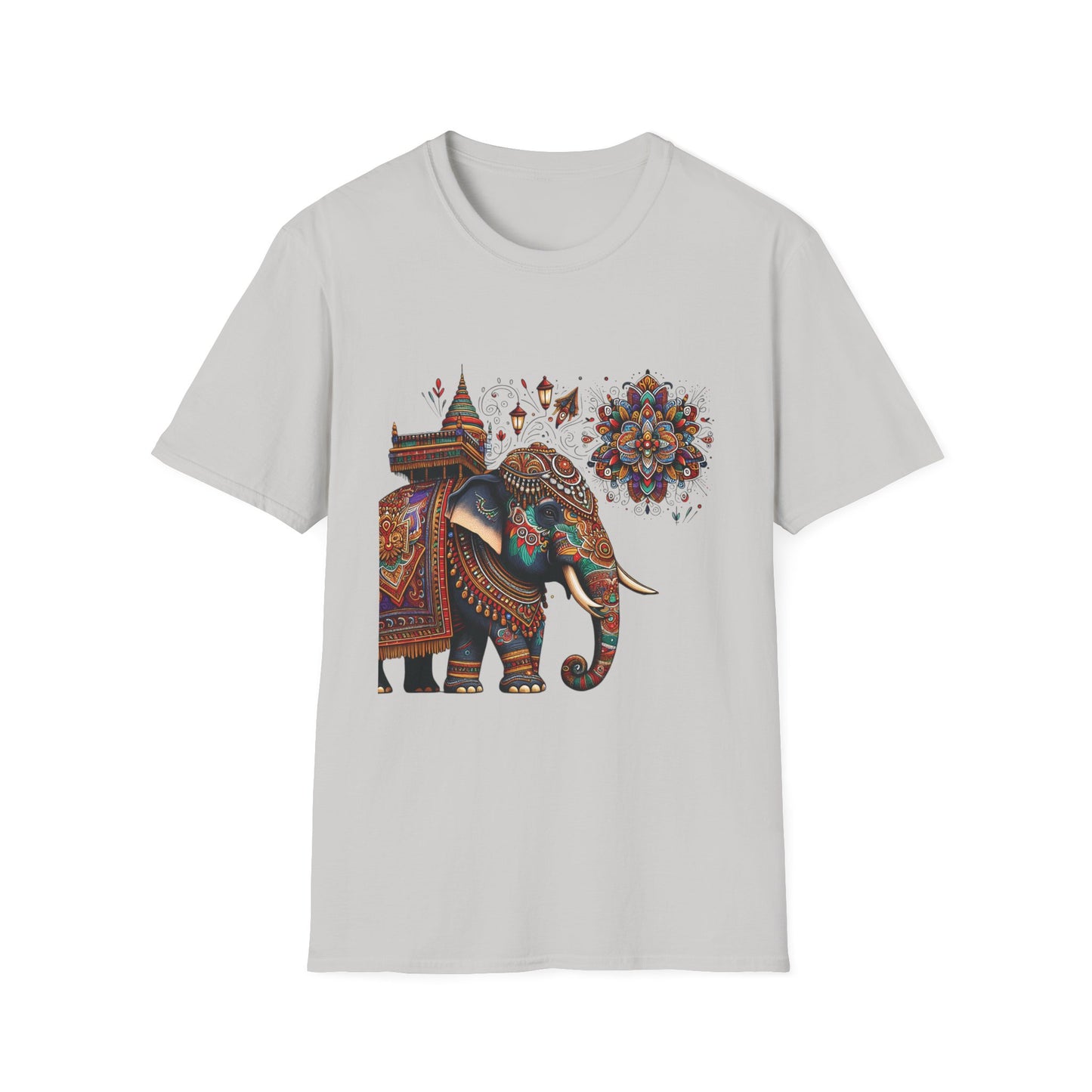 Bohemian Elephant Art T-Shirt - Softstyle Graphic Tee for Nature Lovers