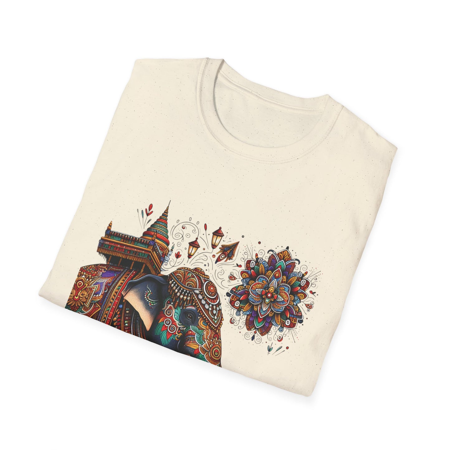 Bohemian Elephant Art T-Shirt - Softstyle Graphic Tee for Nature Lovers
