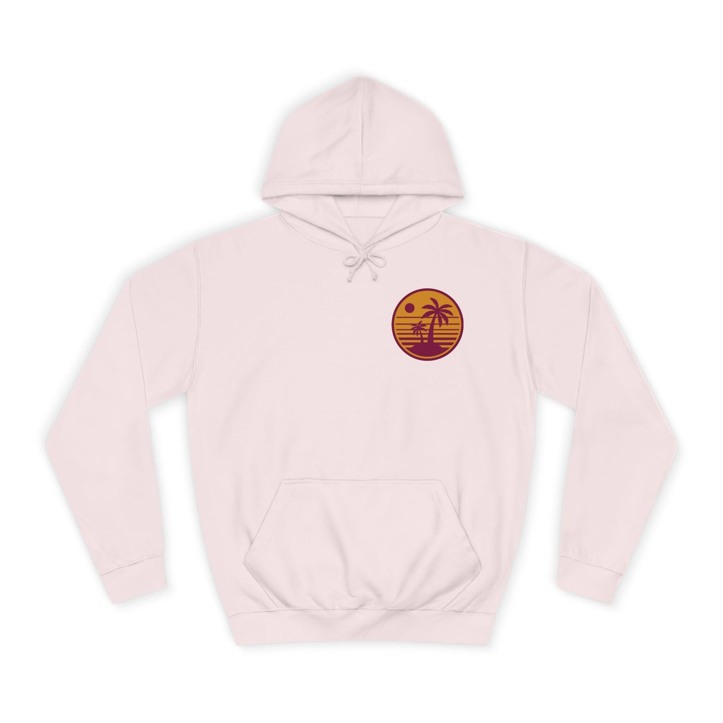 Unisex College Hoodie with Beach Sunset Print