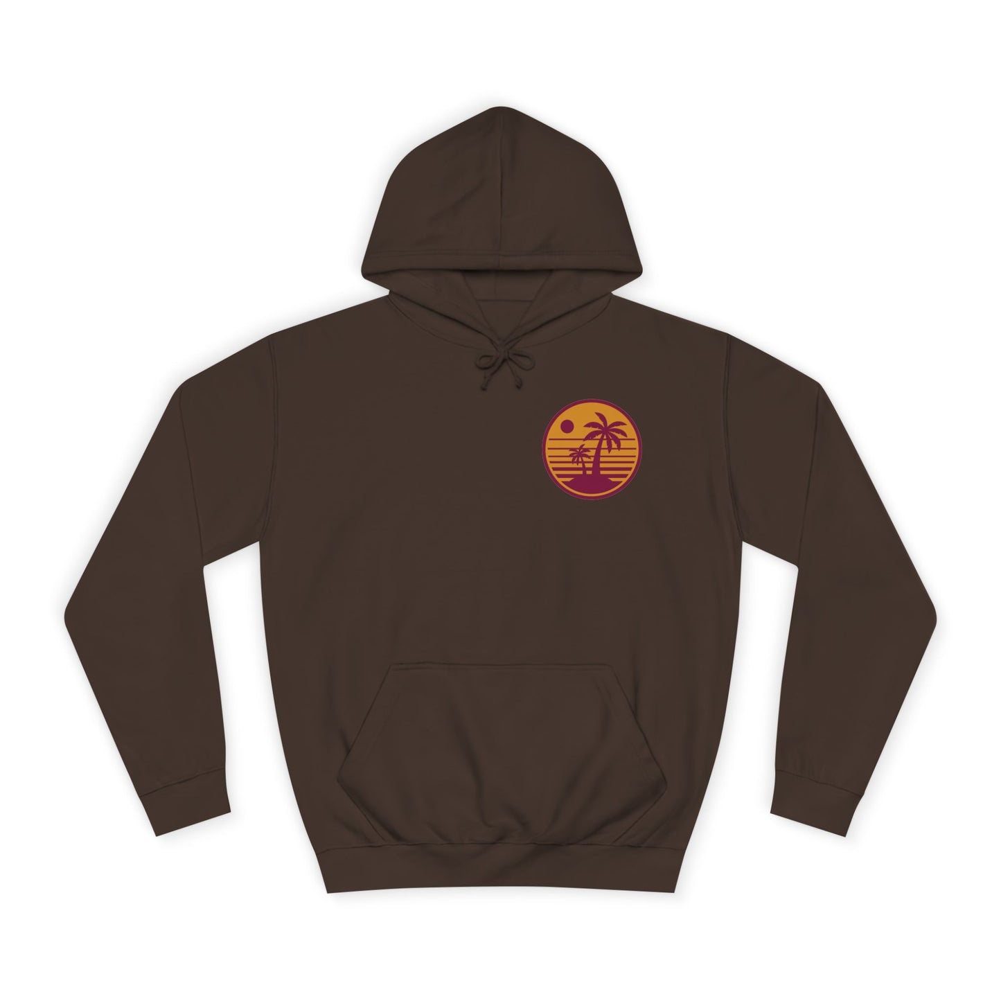 Unisex College Hoodie with Beach Sunset Print