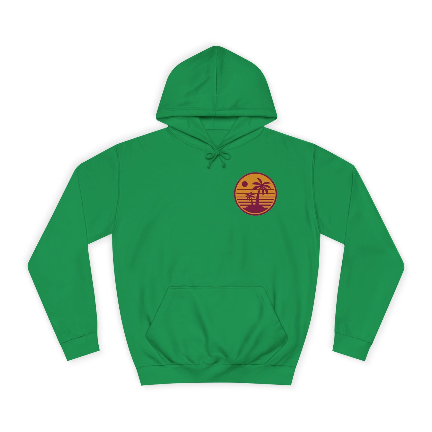 Unisex College Hoodie with Beach Sunset Print