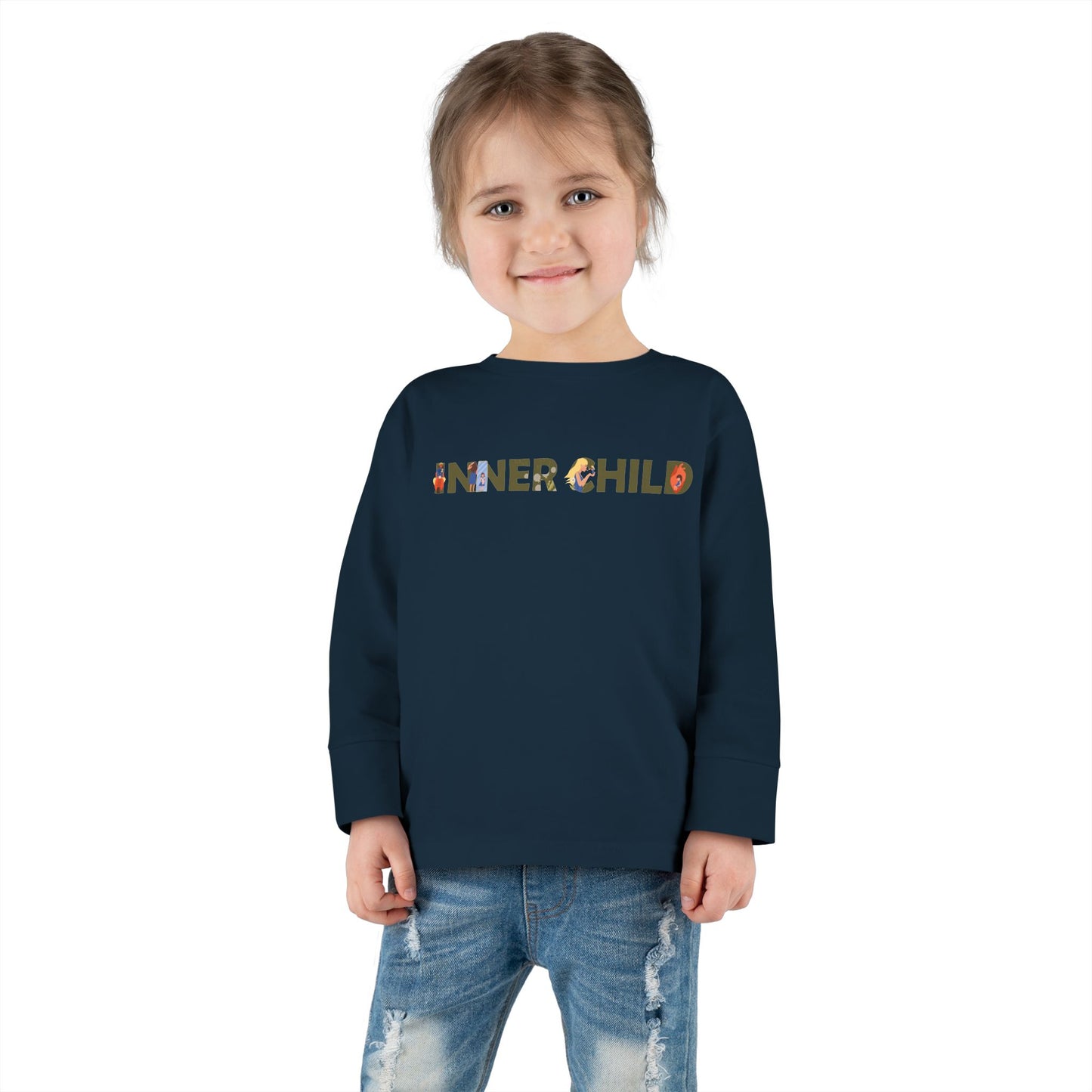 Toddler Long Sleeve Tee - 'Inner Child' Graphic T-Shirt for Playful Kids