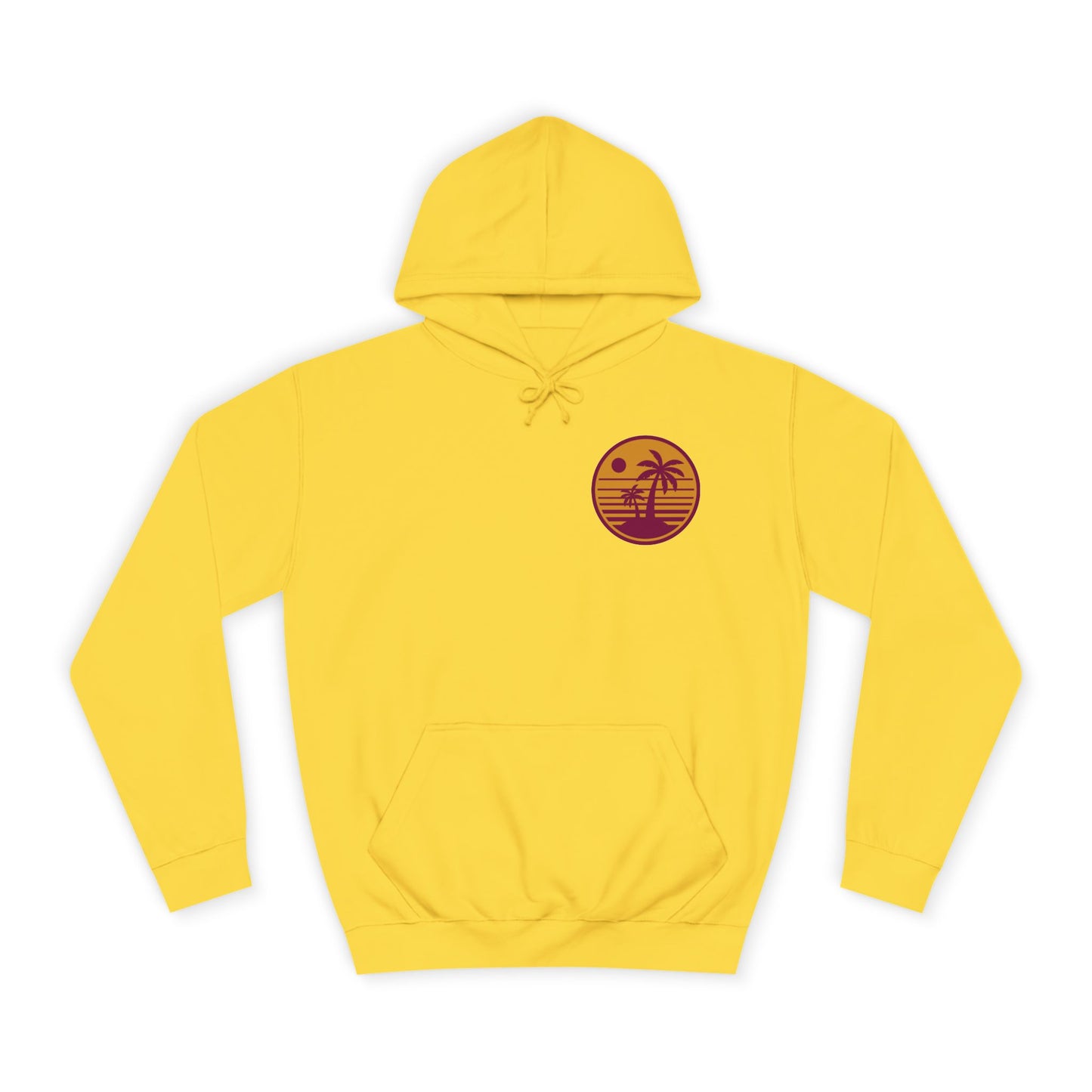Unisex College Hoodie with Beach Sunset Print