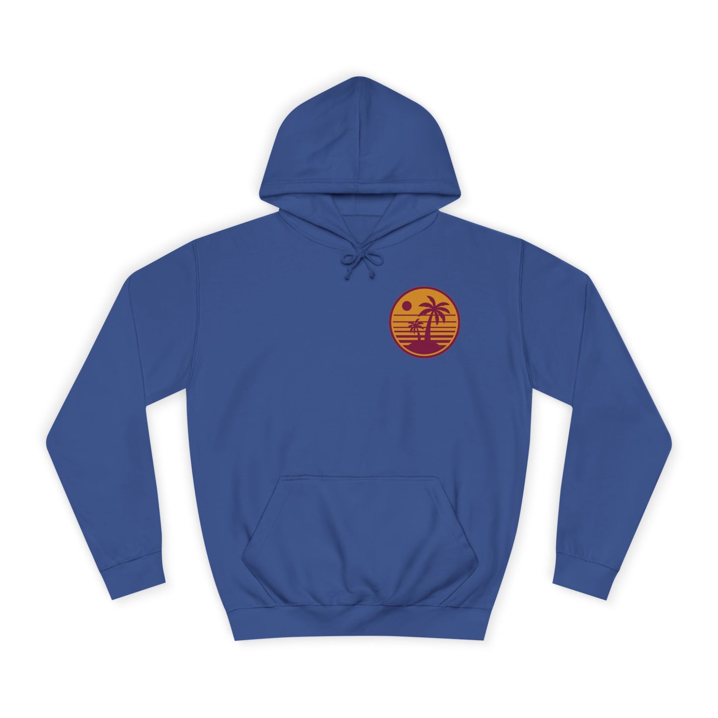Unisex College Hoodie with Beach Sunset Print