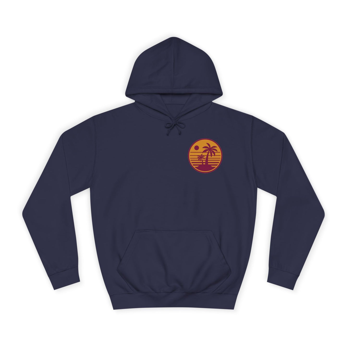 Unisex College Hoodie with Beach Sunset Print