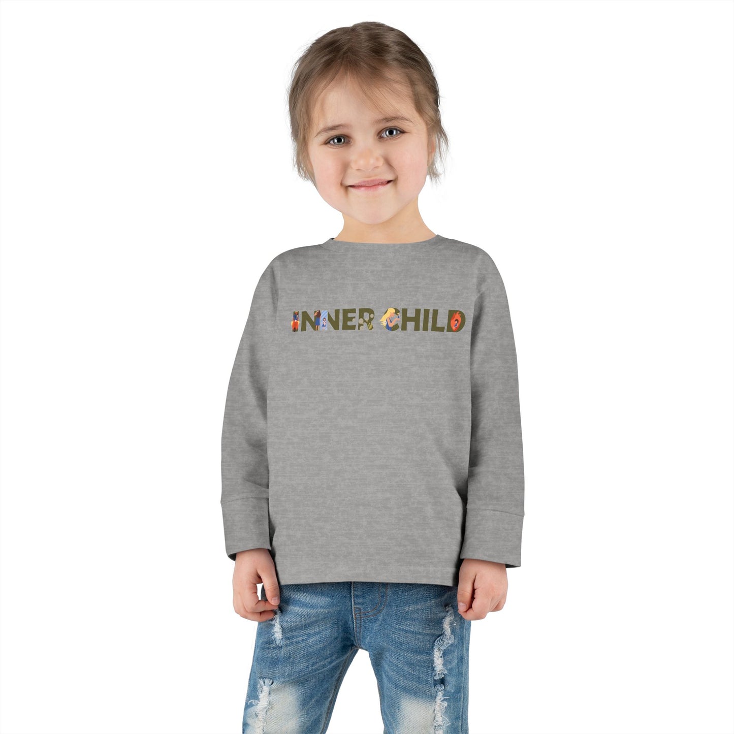 Toddler Long Sleeve Tee - 'Inner Child' Graphic T-Shirt for Playful Kids