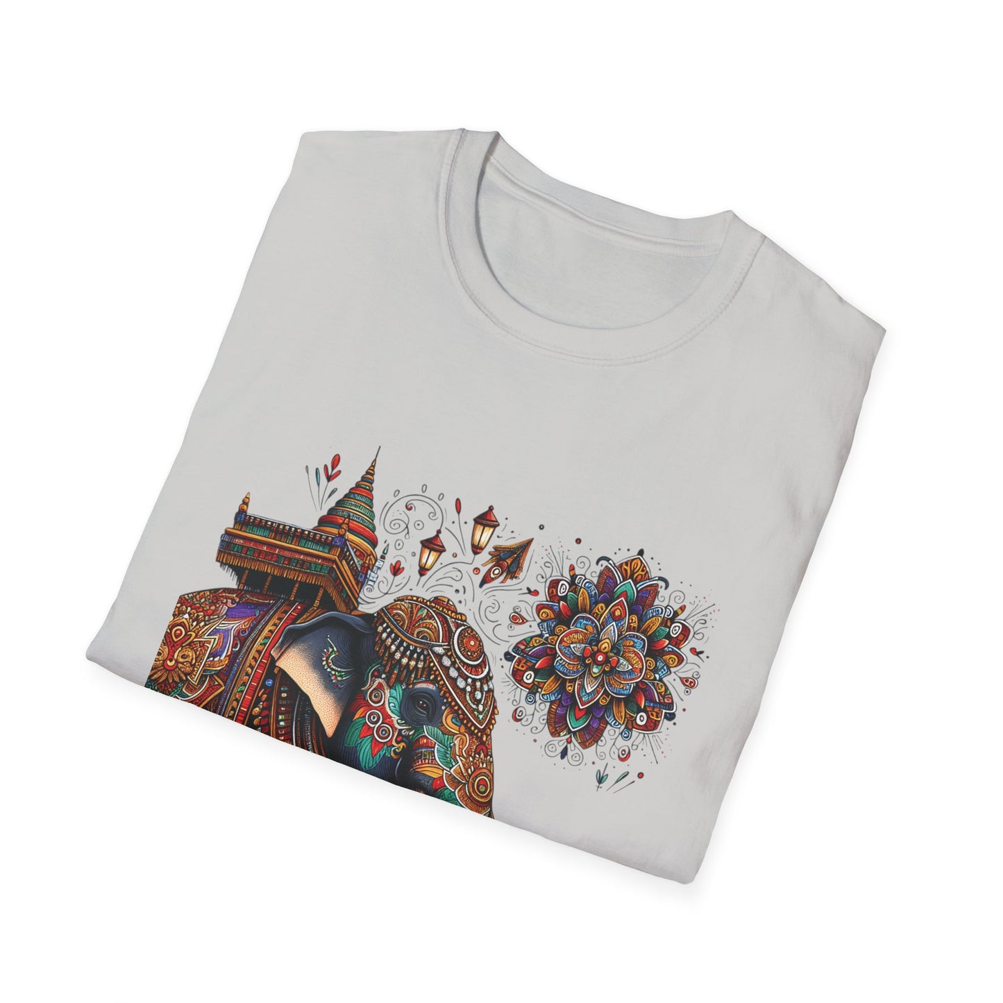 Bohemian Elephant Art T-Shirt - Softstyle Graphic Tee for Nature Lovers