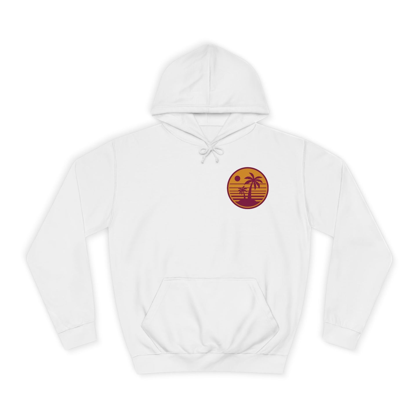 Unisex College Hoodie with Beach Sunset Print