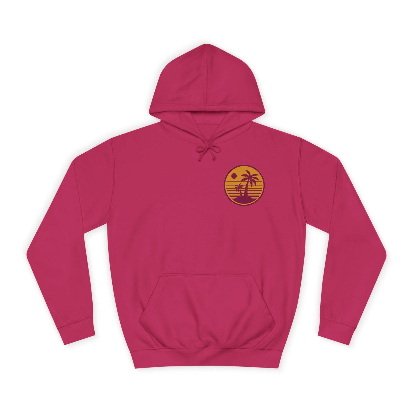 Unisex College Hoodie with Beach Sunset Print