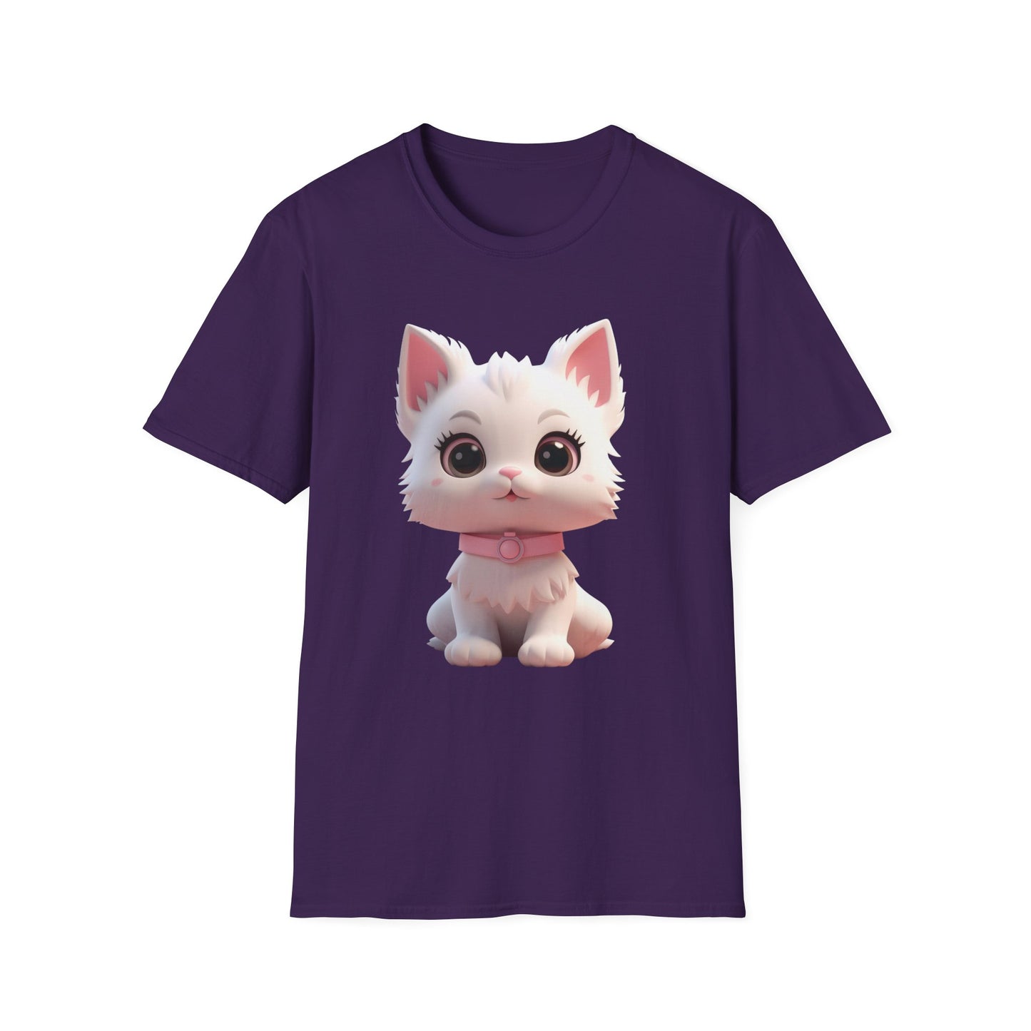 Cute Cartoon Cat Softstyle T-Shirt - Perfect for Pet Lovers