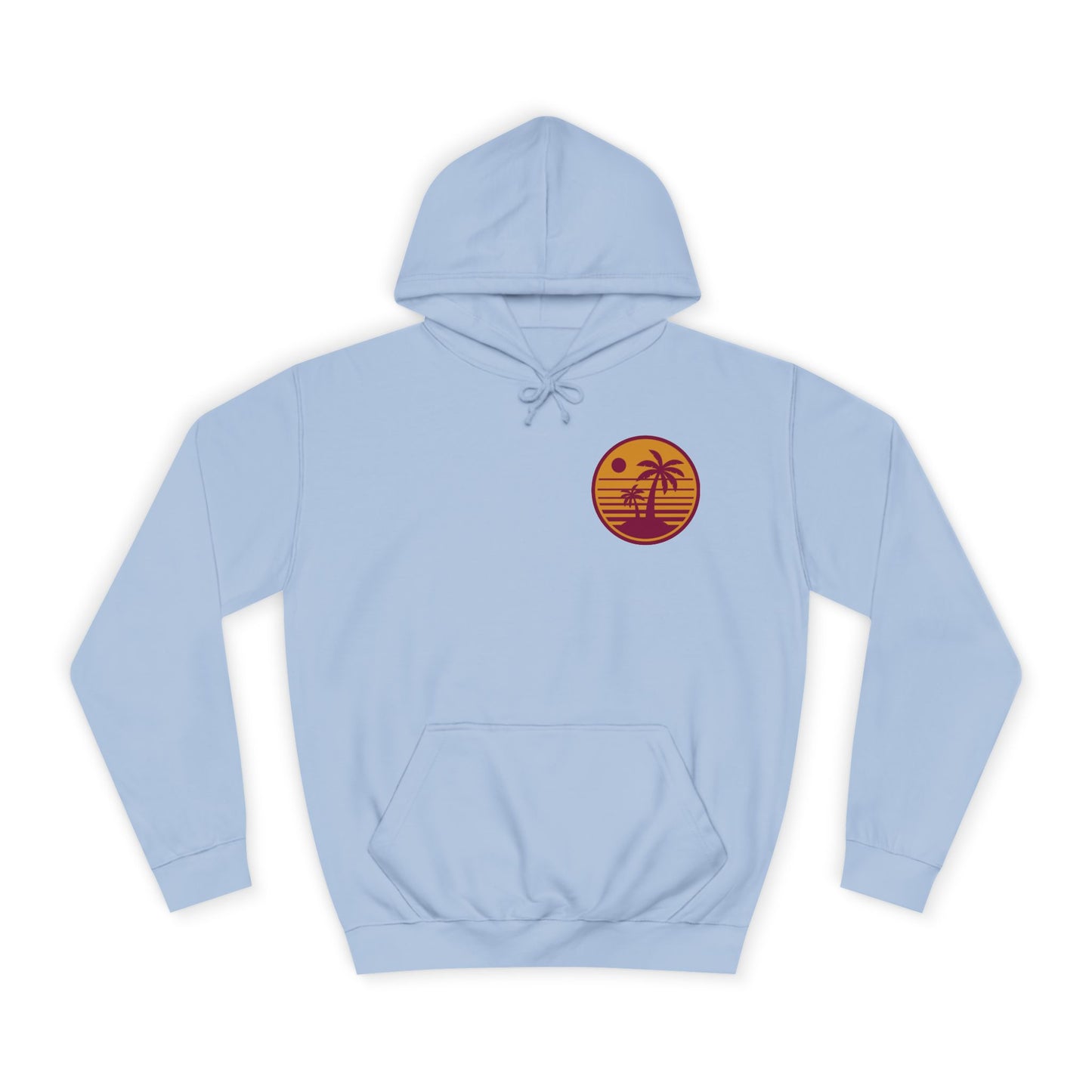 Unisex College Hoodie with Beach Sunset Print