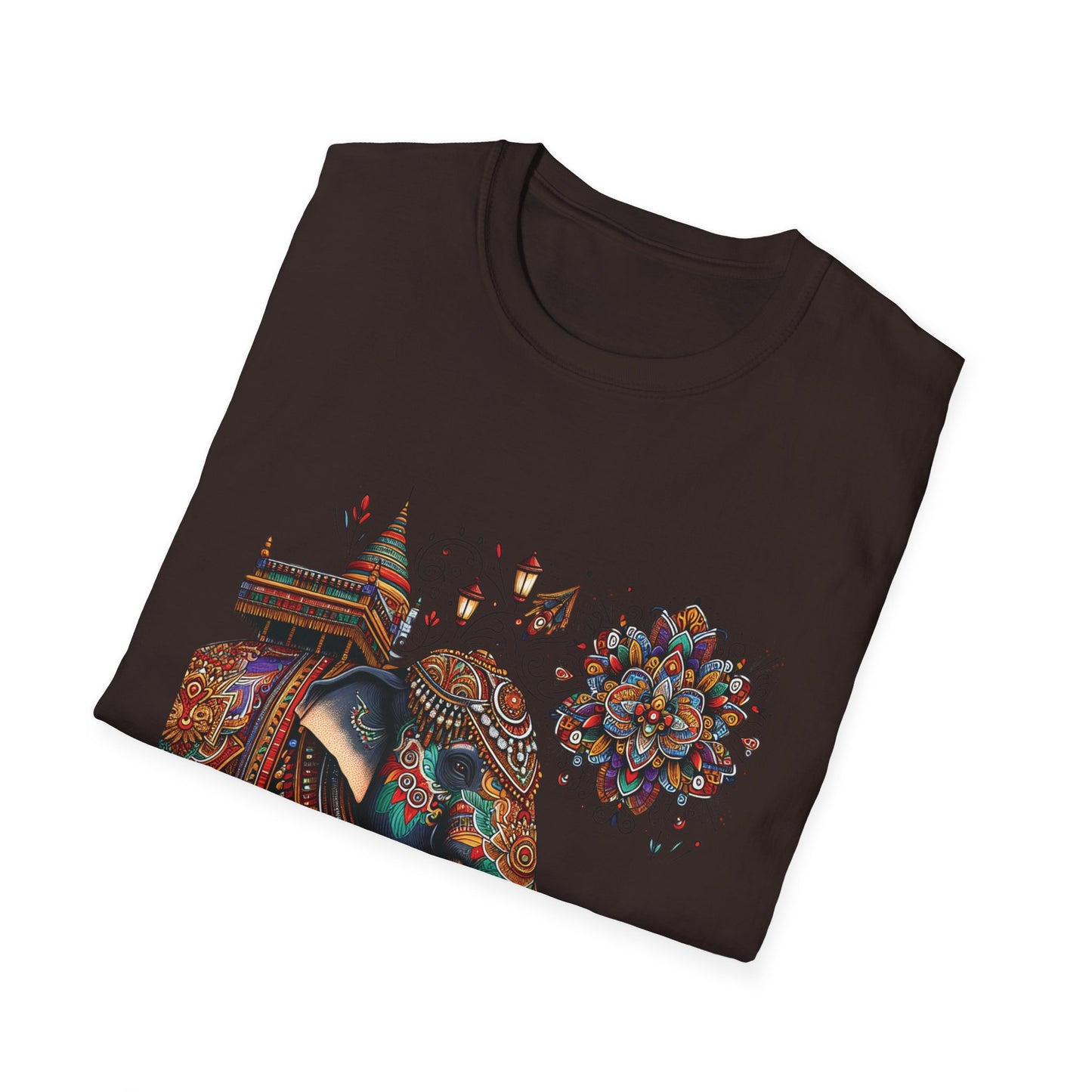 Bohemian Elephant Art T-Shirt - Softstyle Graphic Tee for Nature Lovers