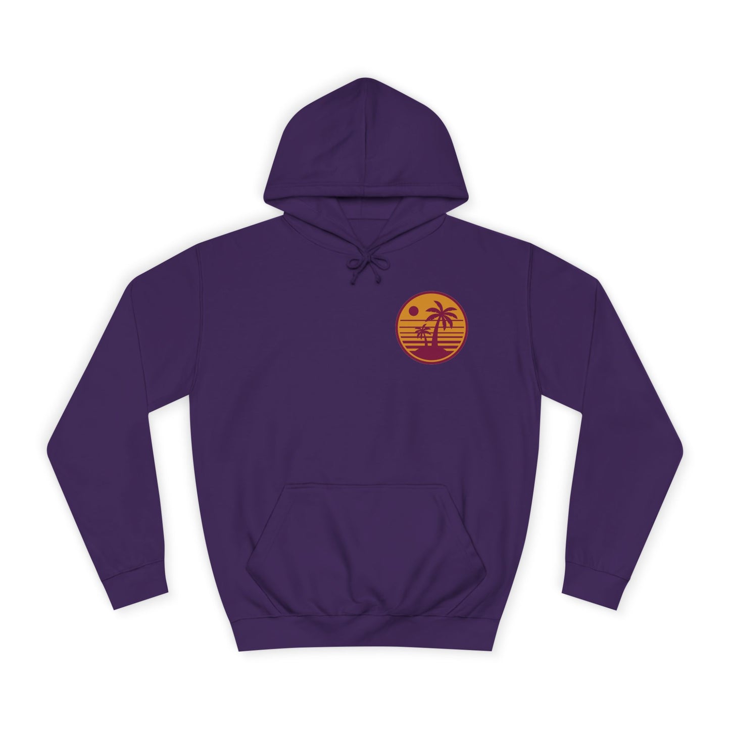 Unisex College Hoodie with Beach Sunset Print