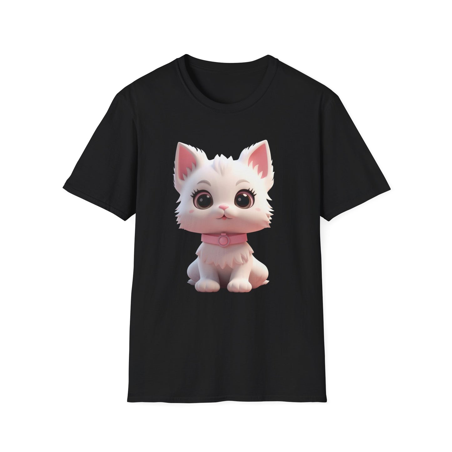 Cute Cartoon Cat Softstyle T-Shirt - Perfect for Pet Lovers