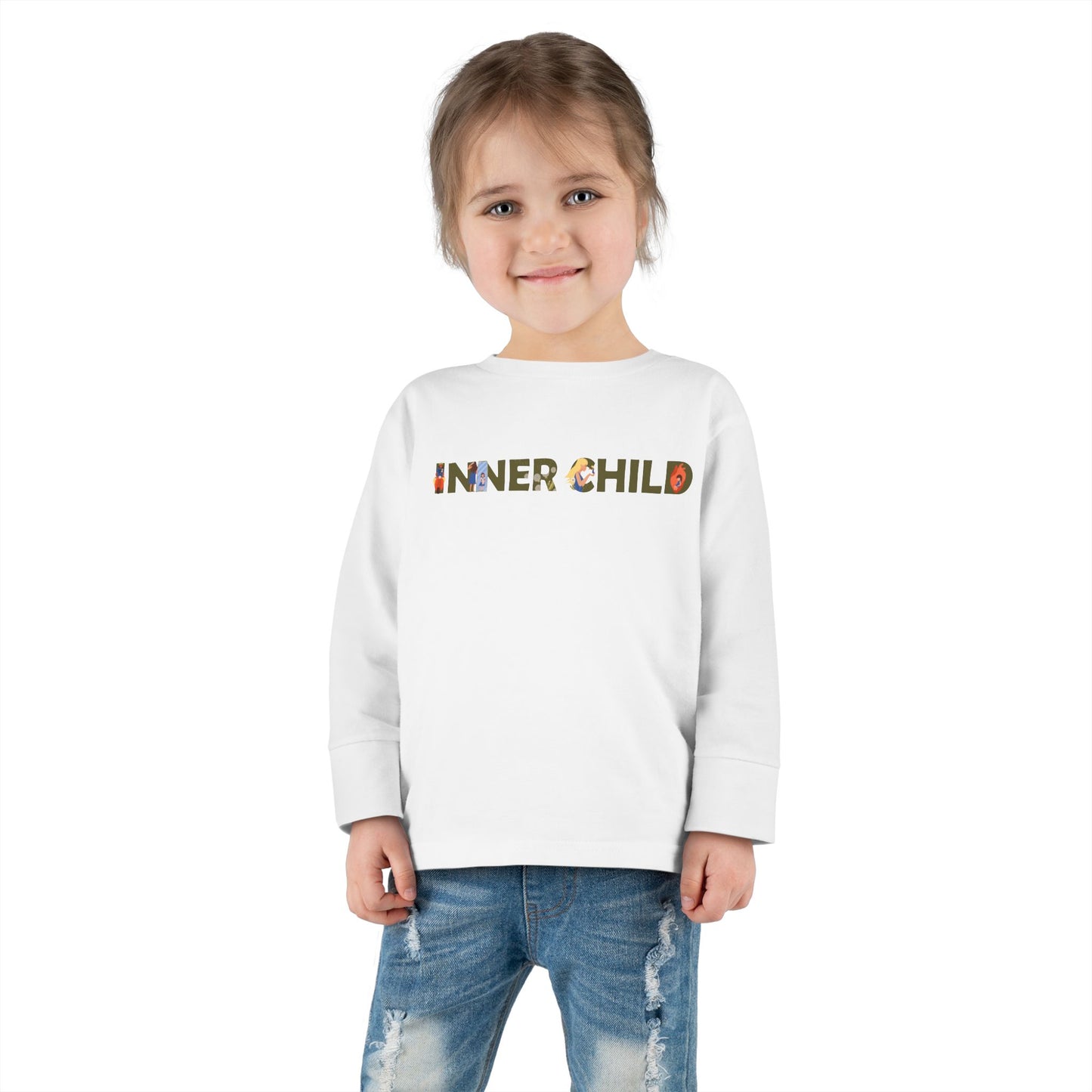 Toddler Long Sleeve Tee - 'Inner Child' Graphic T-Shirt for Playful Kids
