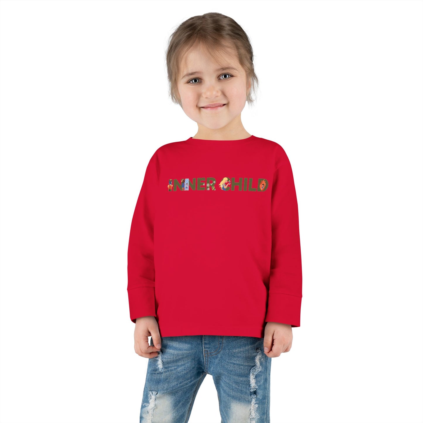 Toddler Long Sleeve Tee - 'Inner Child' Graphic T-Shirt for Playful Kids