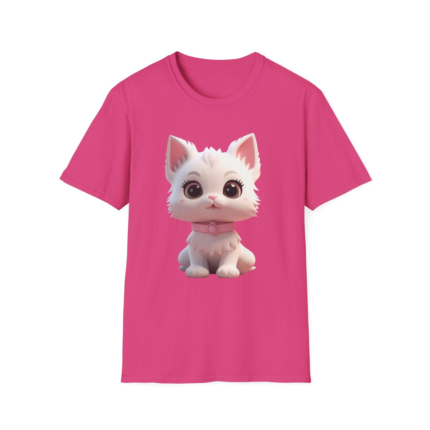Cute Cartoon Cat Softstyle T-Shirt - Perfect for Pet Lovers