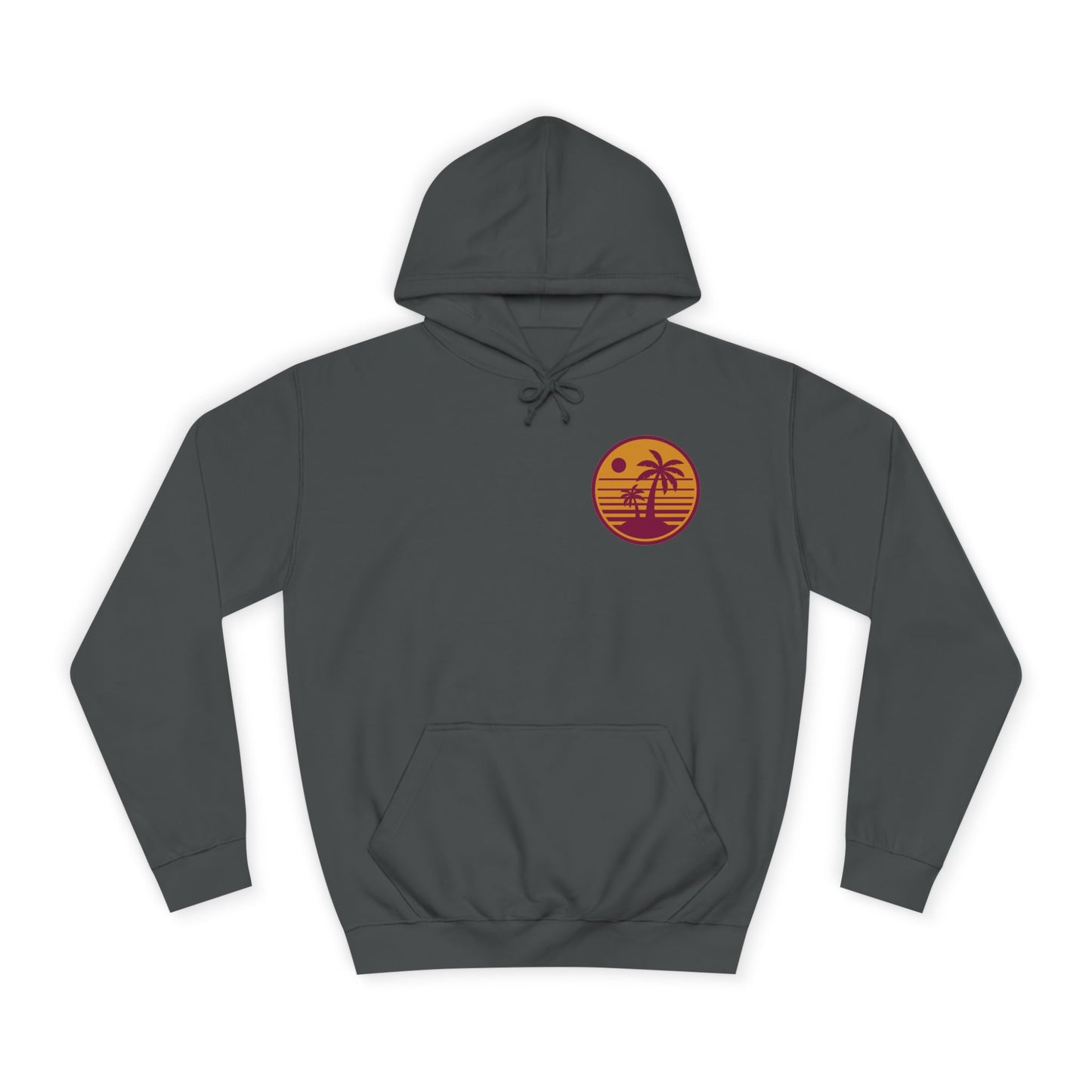 Unisex College Hoodie with Beach Sunset Print