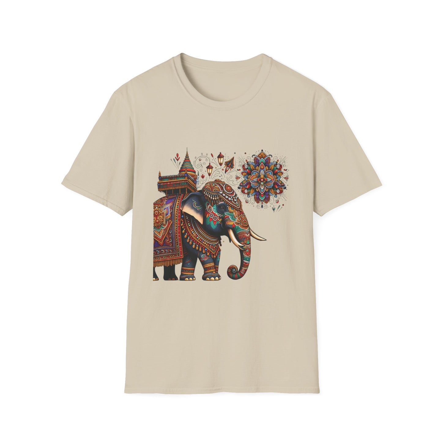 Bohemian Elephant Art T-Shirt - Softstyle Graphic Tee for Nature Lovers