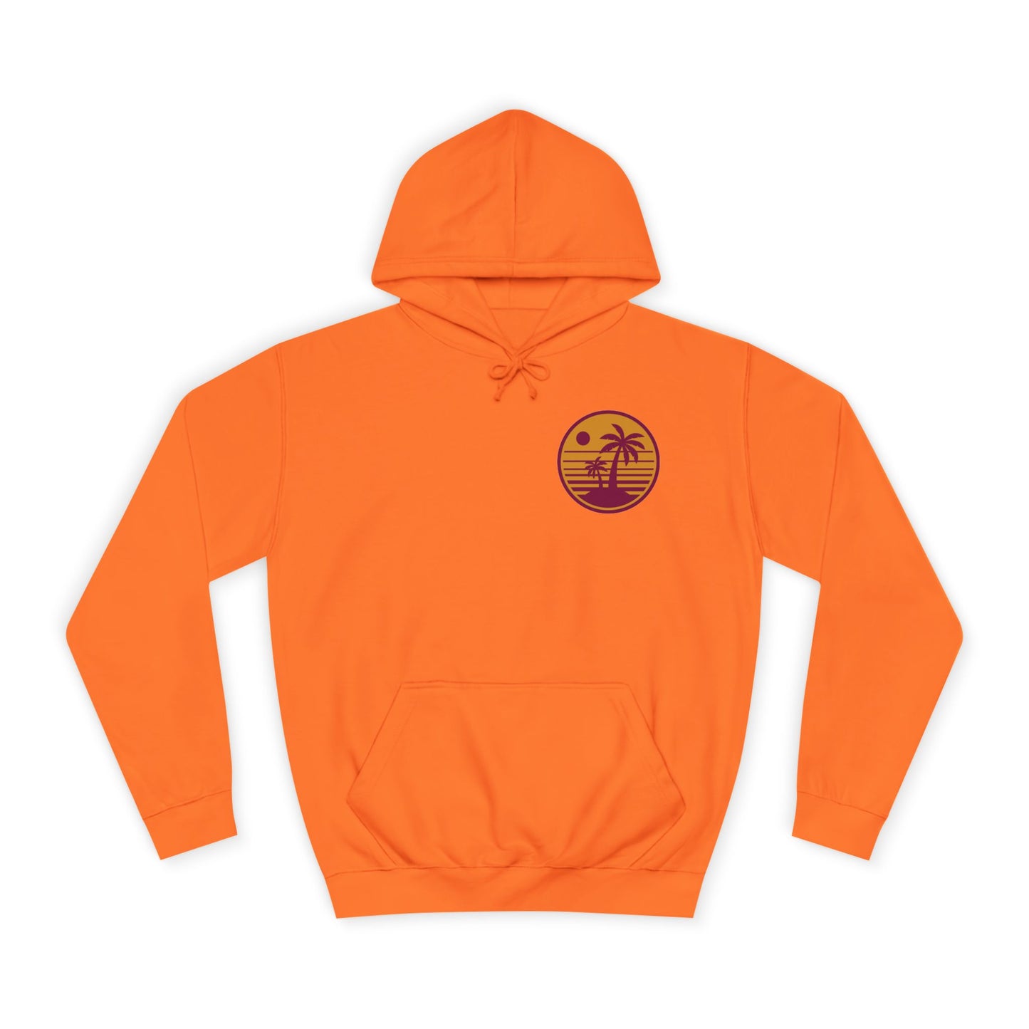 Unisex College Hoodie with Beach Sunset Print
