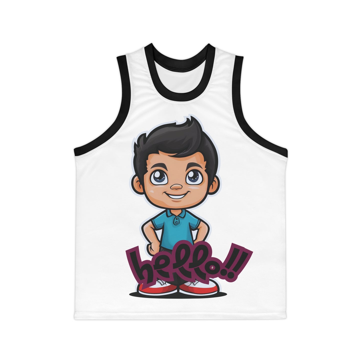 Basketball Jersey - 'Hello!!' Design for Active Play