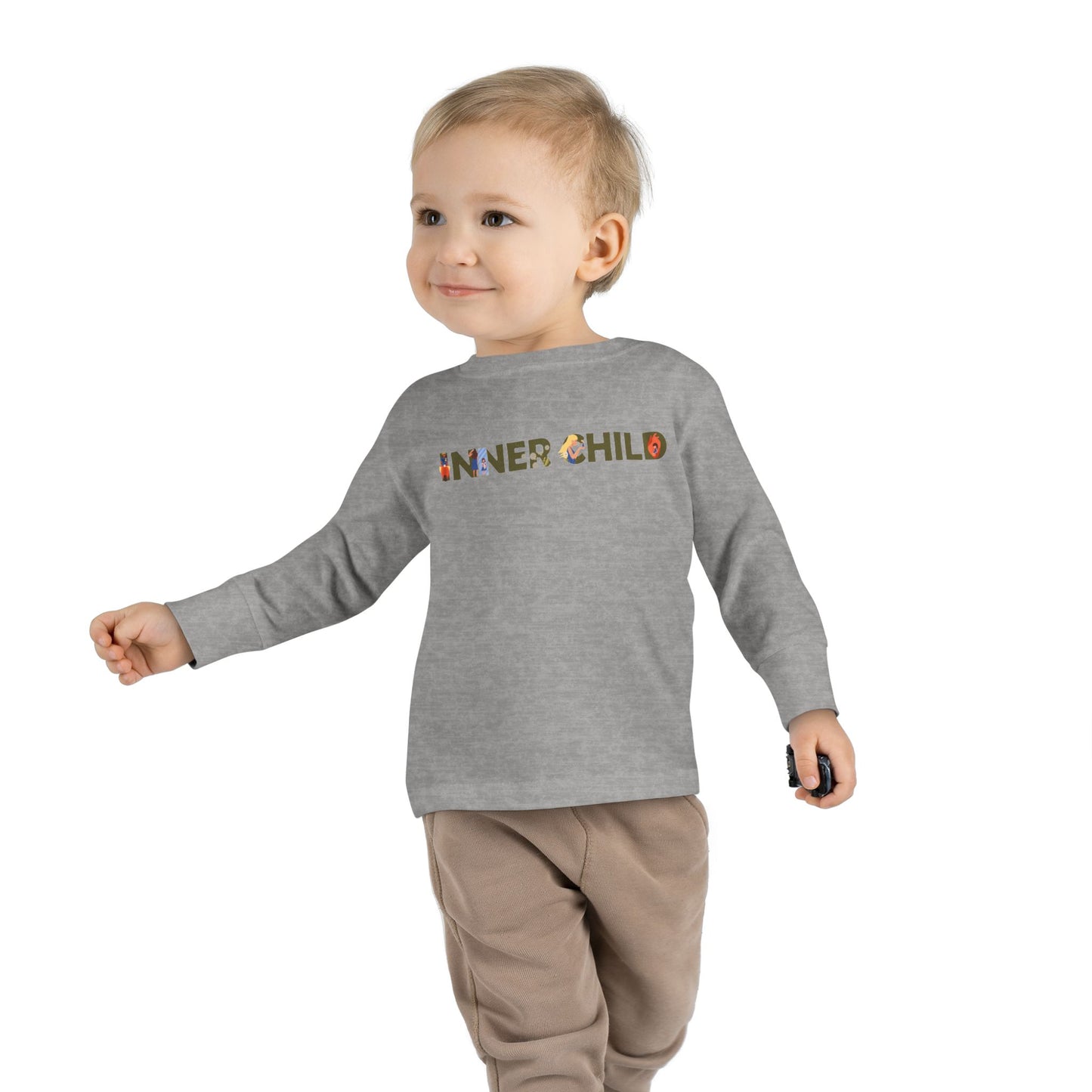 Toddler Long Sleeve Tee - 'Inner Child' Graphic T-Shirt for Playful Kids