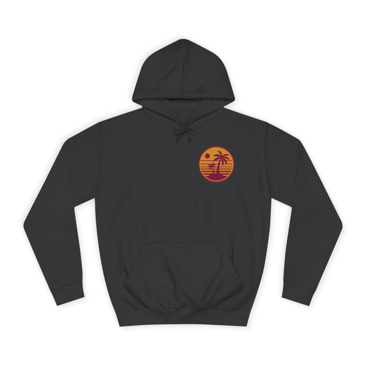Unisex College Hoodie with Beach Sunset Print