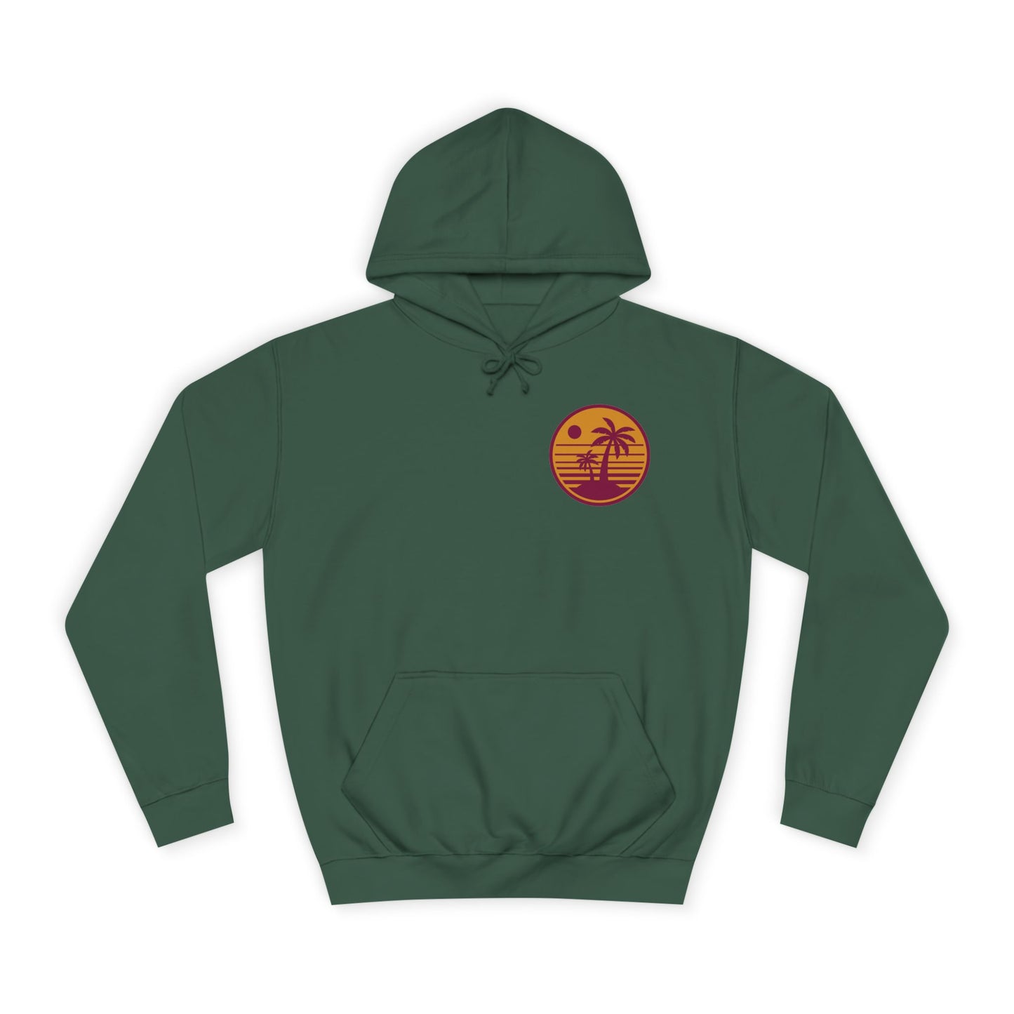 Unisex College Hoodie with Beach Sunset Print