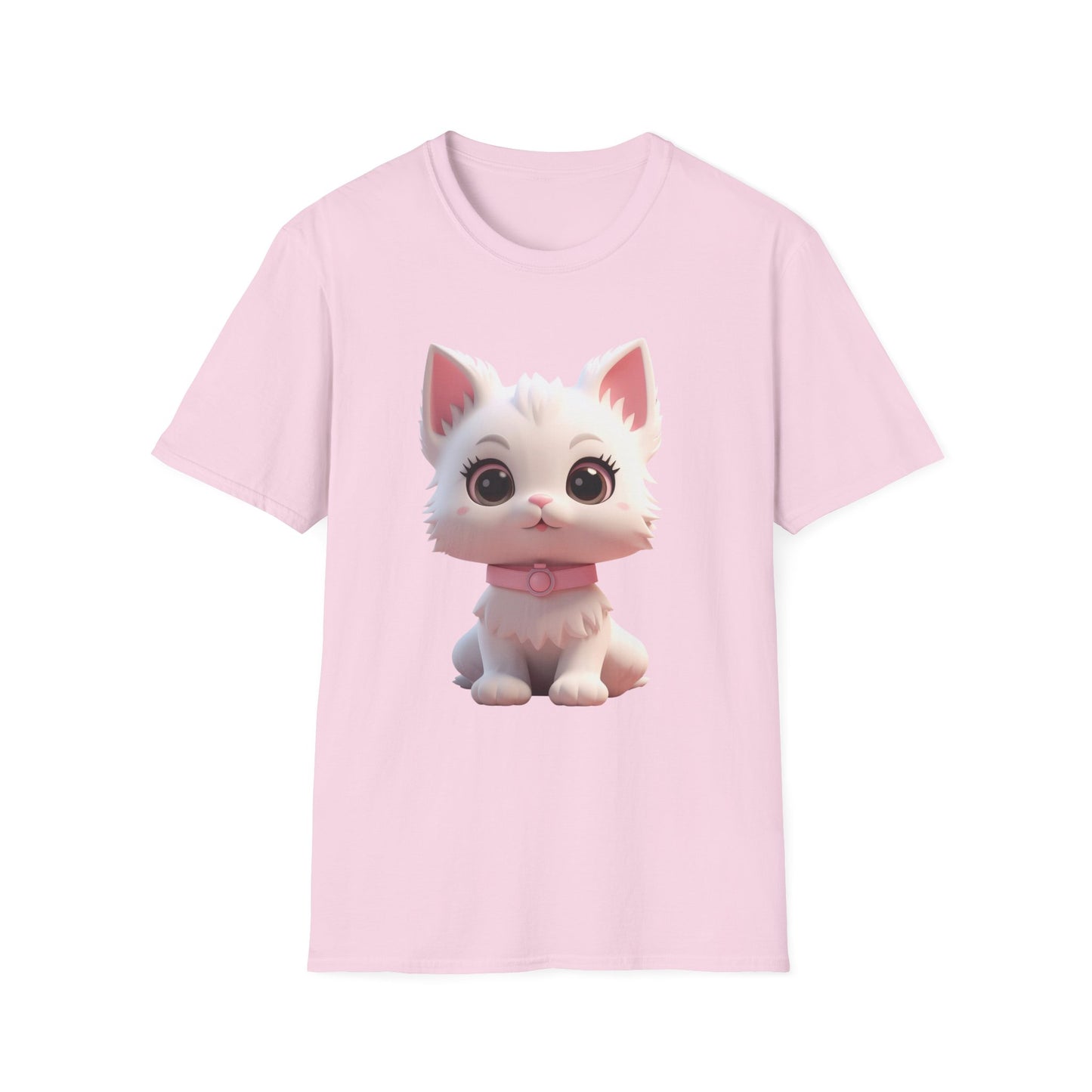 Cute Cartoon Cat Softstyle T-Shirt - Perfect for Pet Lovers