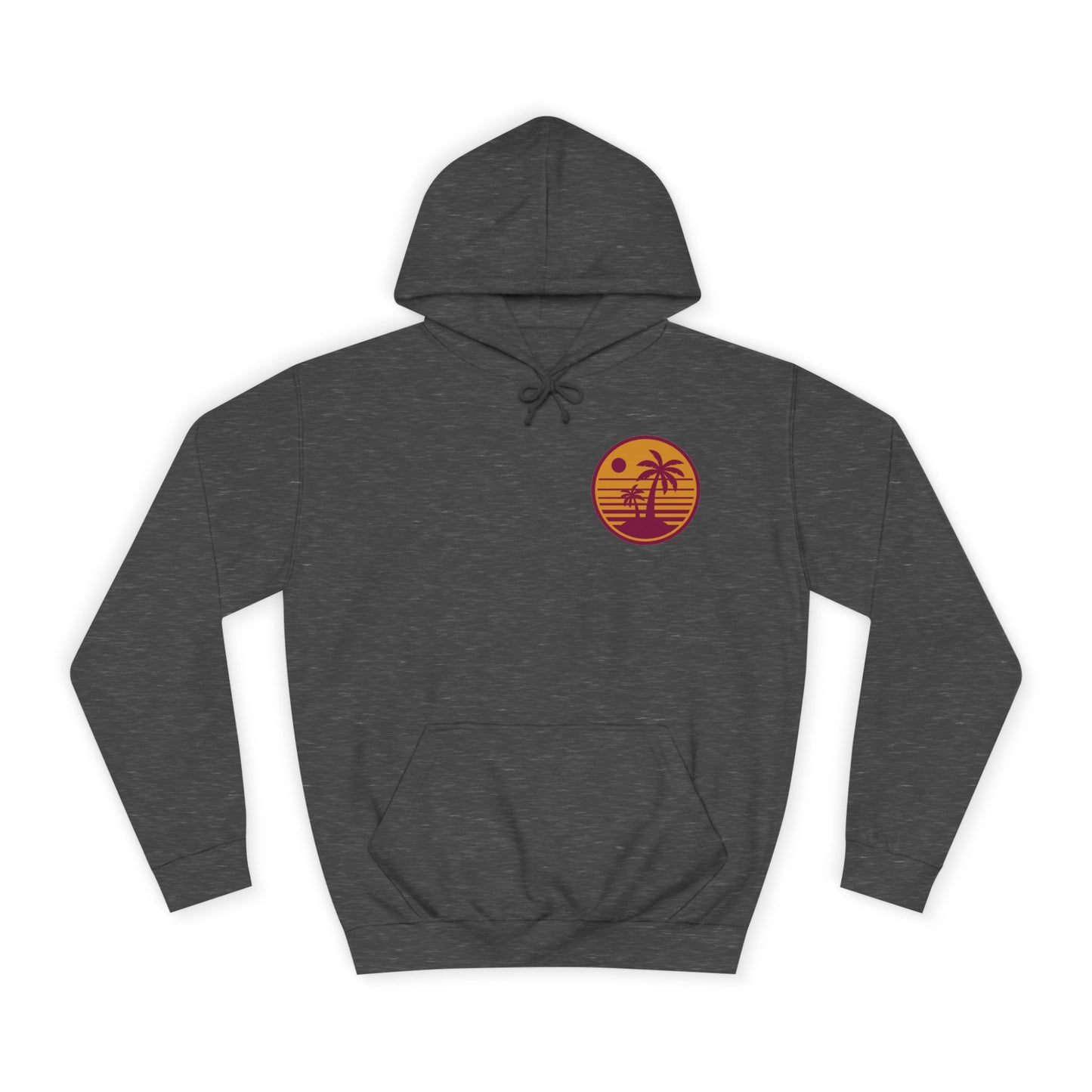 Unisex College Hoodie with Beach Sunset Print
