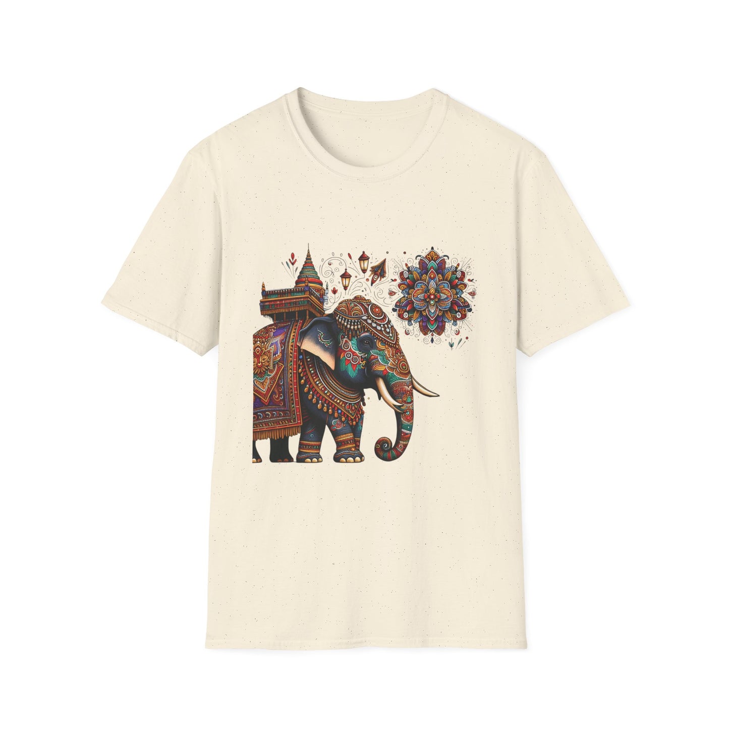 Bohemian Elephant Art T-Shirt - Softstyle Graphic Tee for Nature Lovers