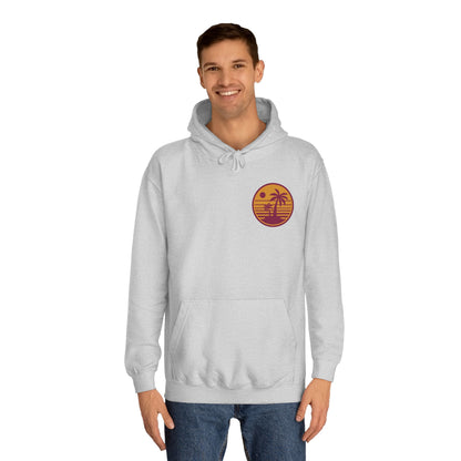 Unisex College Hoodie with Beach Sunset Print