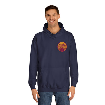 Unisex College Hoodie with Beach Sunset Print