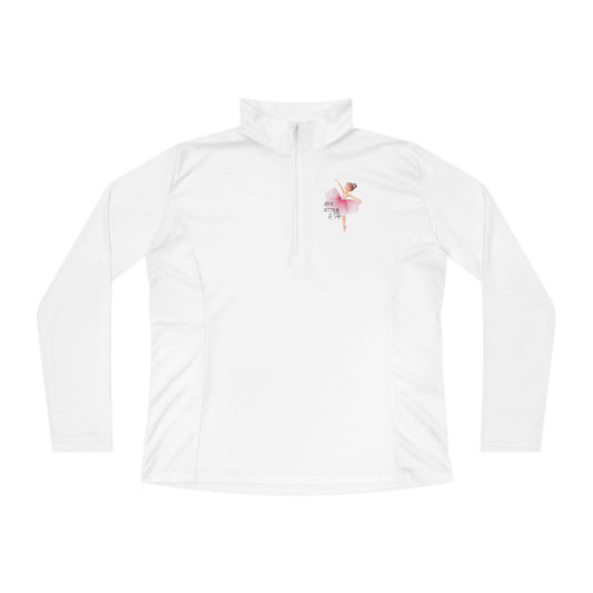 Elegant Ballerina Ladies Quarter-Zip Pullover - Perfect for Dance Enthusiasts