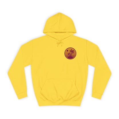 Unisex College Hoodie with Beach Sunset Print