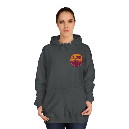 Unisex College Hoodie with Beach Sunset Print
