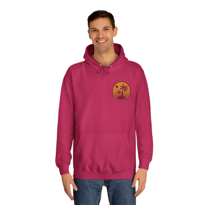 Unisex College Hoodie with Beach Sunset Print