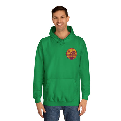 Unisex College Hoodie with Beach Sunset Print