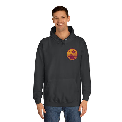 Unisex College Hoodie with Beach Sunset Print