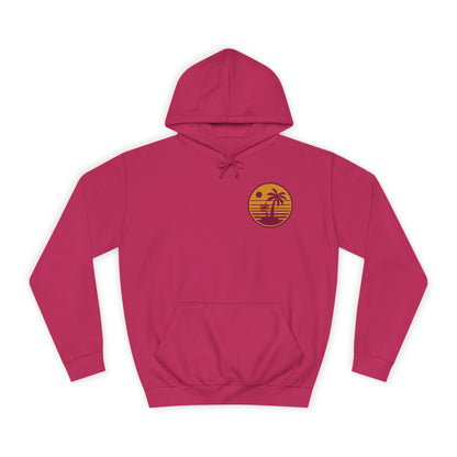 Unisex College Hoodie with Beach Sunset Print