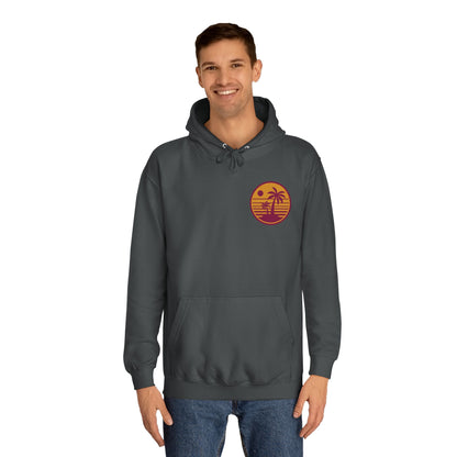 Unisex College Hoodie with Beach Sunset Print
