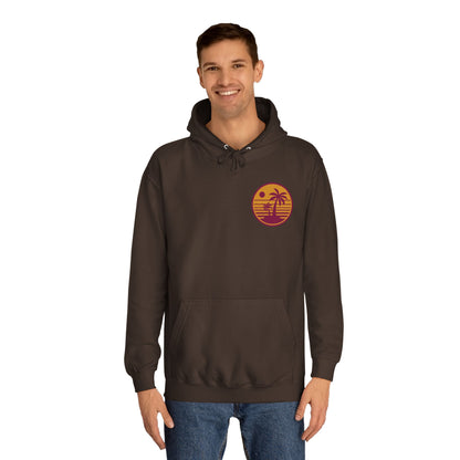 Unisex College Hoodie with Beach Sunset Print