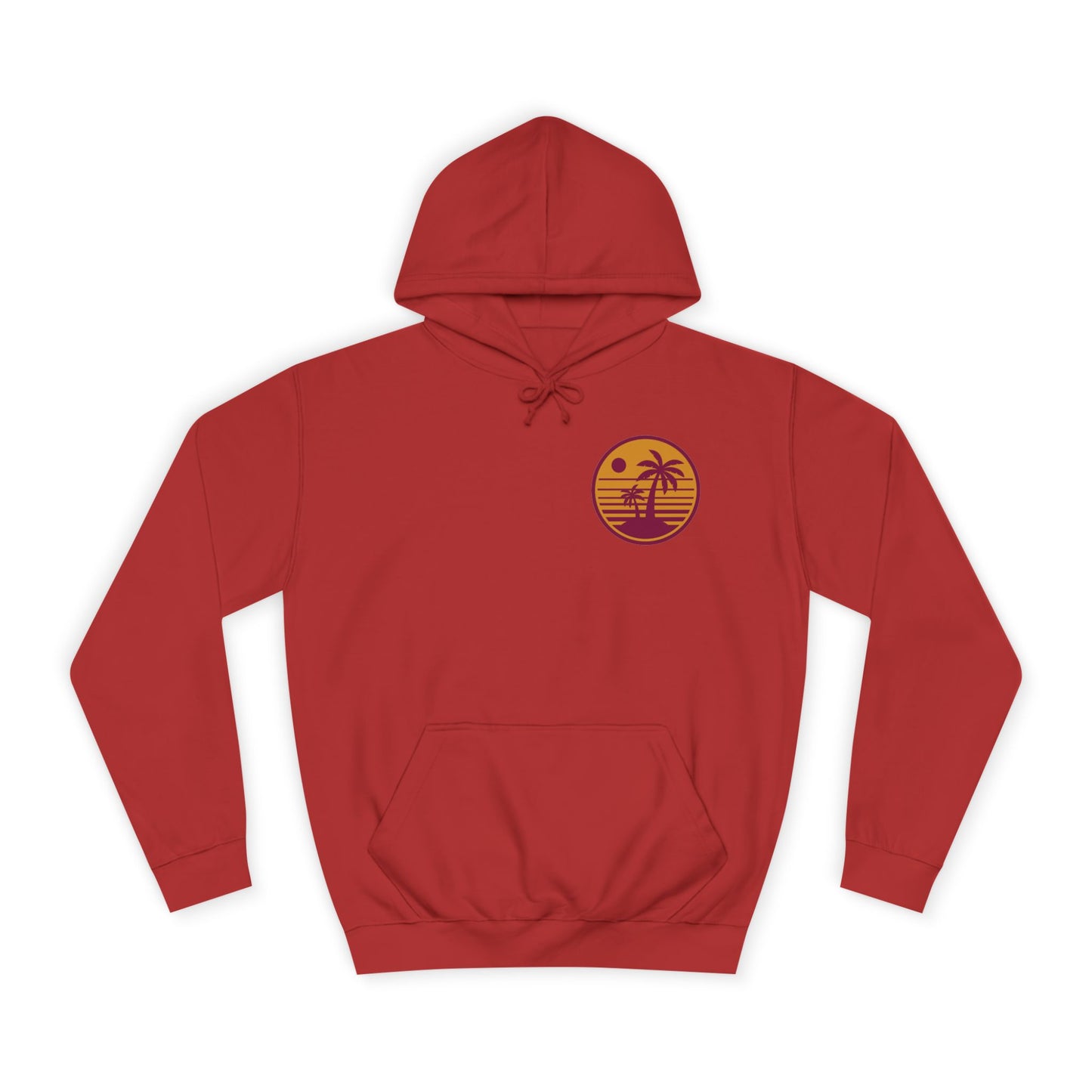 Unisex College Hoodie with Beach Sunset Print