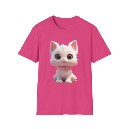 Cute Cartoon Cat Softstyle T-Shirt - Perfect for Pet Lovers