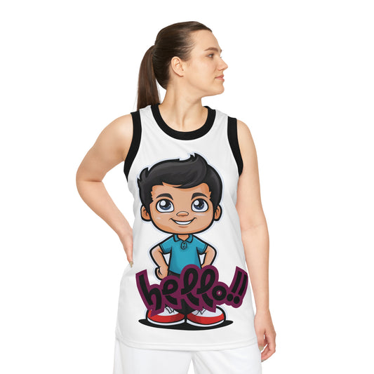 Basketball Jersey -  'Hello!!' Design for Active Play
