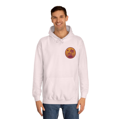 Unisex College Hoodie with Beach Sunset Print
