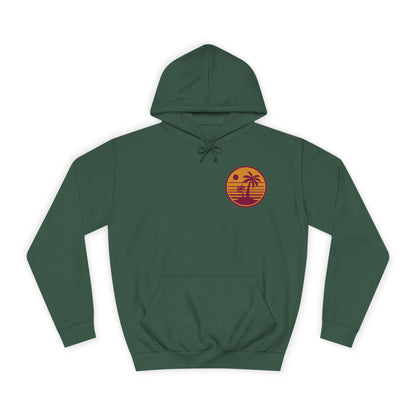 Unisex College Hoodie with Beach Sunset Print