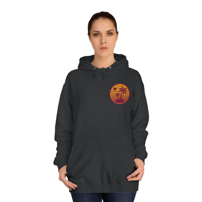 Unisex College Hoodie with Beach Sunset Print